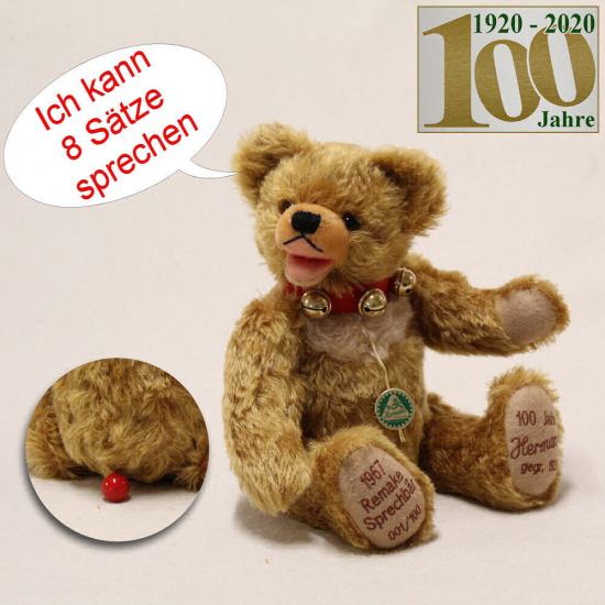 HERMANN Sprechbr Remake nach Modell-Vorlagen der HERMANN-Sprechbren von 1967 35 cm Teddybr von Hermann-Coburg