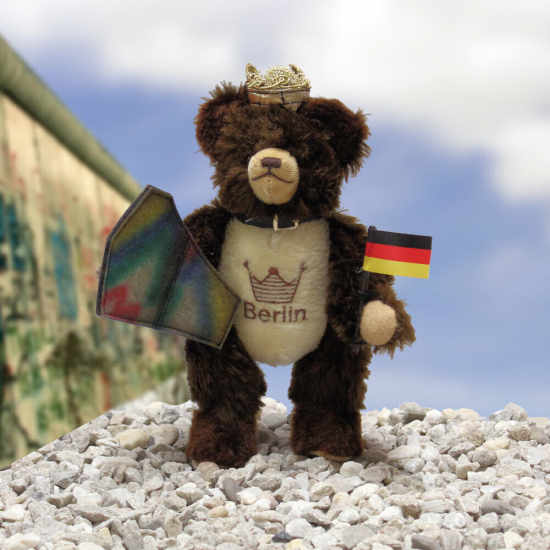 Gedenkbr 2024 zum 35. Jahrestag Fall der Mauer am 9. November 1989 24 cm Teddybr von Hermann-Coburg