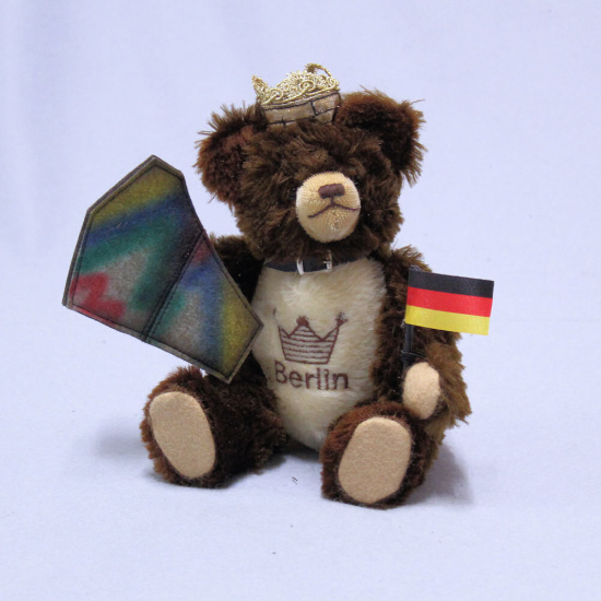 Gedenkbr 2024 zum 35. Jahrestag Fall der Mauer am 9. November 1989 24 cm Teddybr von Hermann-Coburg
