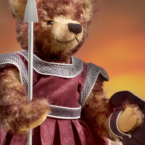 David and Goliath 23 cm u. 37 cm Teddybr von Hermann-Coburg