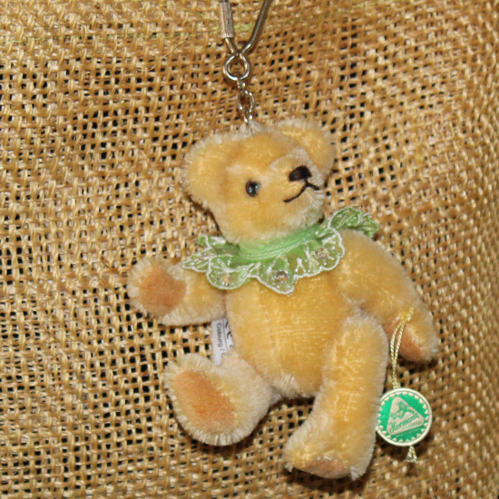 Teddy-Pendant 2019 Miniature- Mohair-Teddy Piccolo 11 cm Teddy Bear by Hermann-Coburg