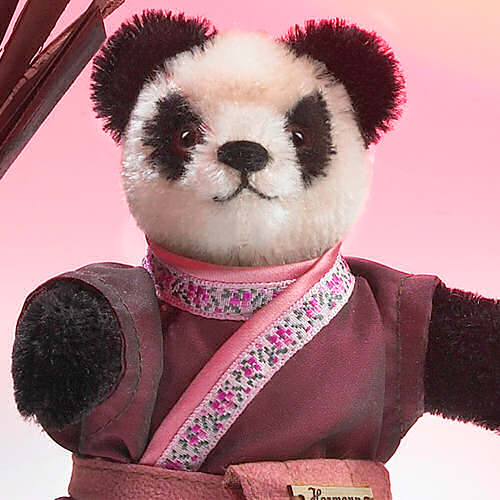 Miniatur Steh-Panda 14 cm Teddybr von Hermann-Coburg