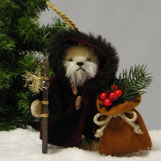 Old German Weihnachtsmann 11 cm Teddybr von Hermann-Coburg