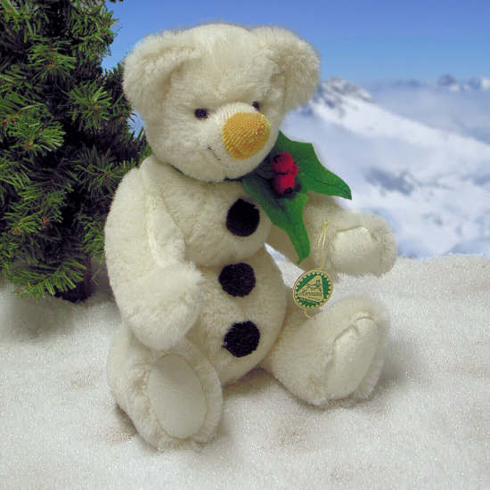 A Snowman for Cuddling 30 cm Teddy Bear by Hermann-Coburg