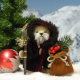 Old German Weihnachtsmann 11 cm Teddybr von Hermann-Coburg