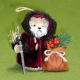 Old German Weihnachtsmann 11 cm Teddybr von Hermann-Coburg